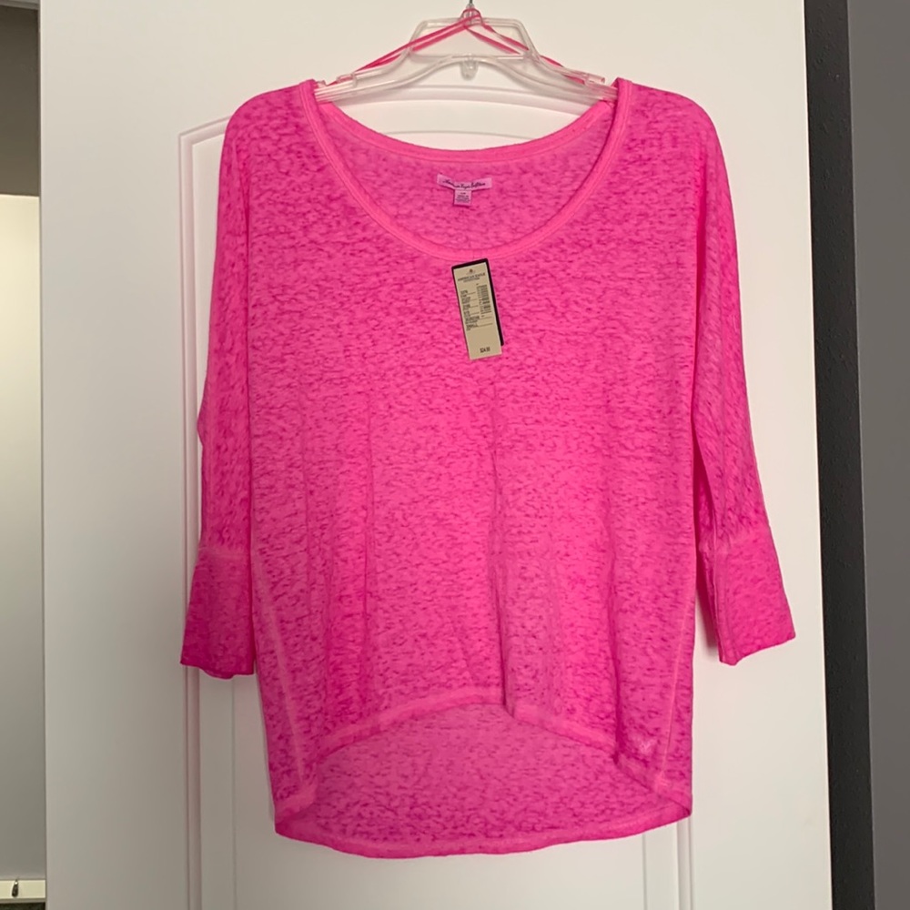 Bright pink lightweight top
